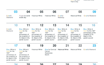 January 2021 Bridge Lighting Schedule